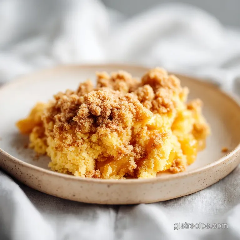 A scoop of warm cinnamon-crusted dessert topped with melting vanilla ice cream and a sprinkle of cinnamon.