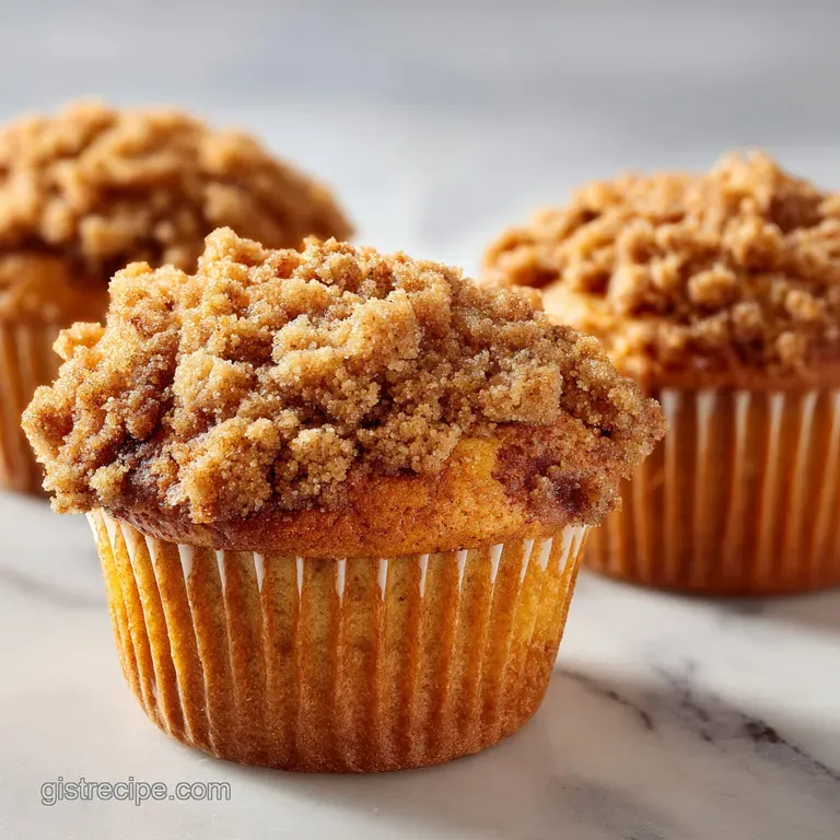 Golden-brown muffins arranged on a white ceramic plate beside a steaming cup of coffee and a soft linen napkin.