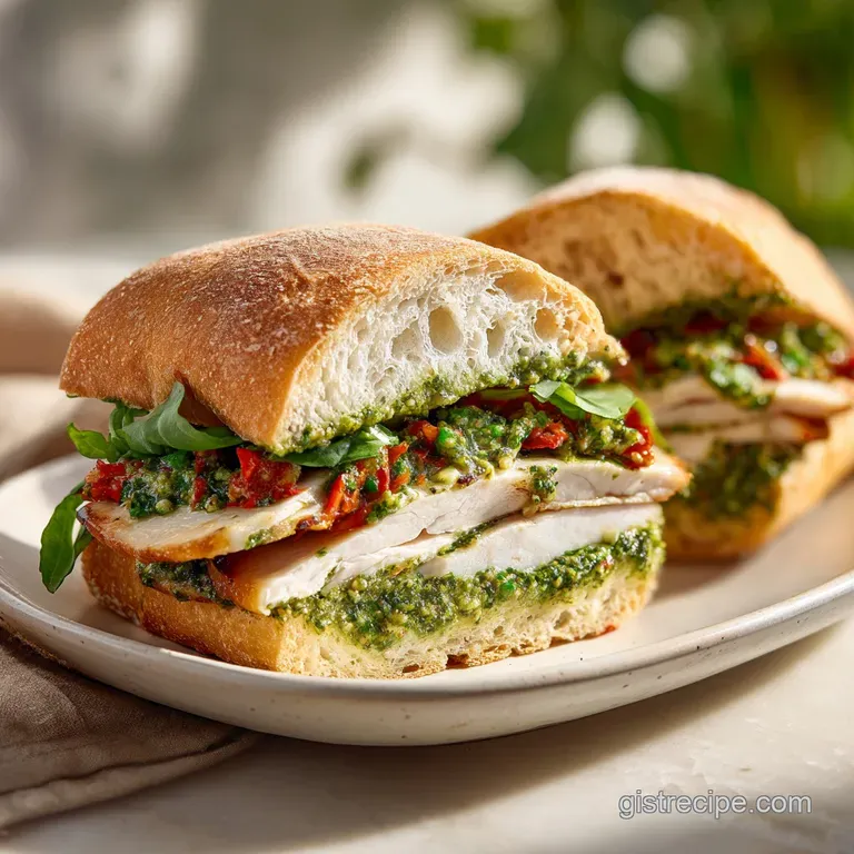 Turkey Pesto Sandwich with Crispy Ciabatta